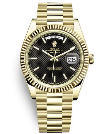 Rolex Day-Date II Replica Swiss Watch 228238-0007 Black Dial (High End)