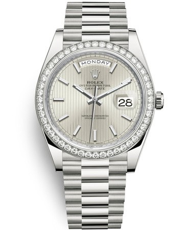 Rolex Day-Date II Replica Swiss Watch 228349RBR-0007 Silver Dial (High End)