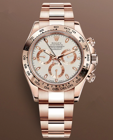 Replica Rolex Daytona Swiss Watches Rose Gold 116505-0010 White (High End)