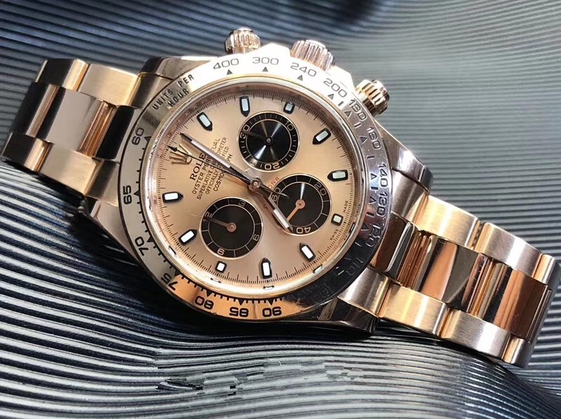 Replica Rolex Daytona Swiss Watches 116505-0001 Rose Gold Dial 40mm(High End)