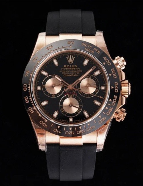 Rolex Daytona Swiss Automatic Watch Rose Gold Dial 116515LN-0017 (High End)    