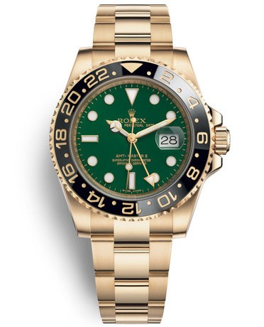 Rolex GMT-Master II Swiss Clone Watch All Gold 116718LN-0002 Green Dial (Super Model) 