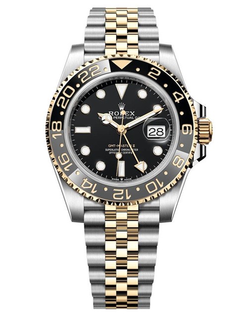 Rolex GMT-Master II Swiss Clone Watch 126713grnr-0001 Two Toned Gold Black Dial (Super Model) 