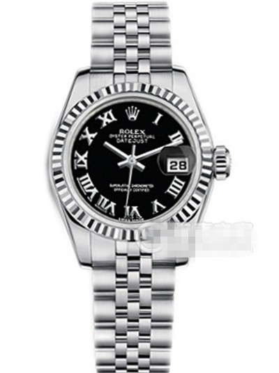 Rolex Lady-Datejust Swiss Watch Jubilee 179174 Black Dial (High End)
