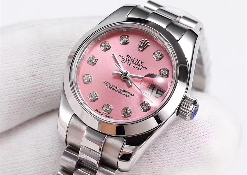 Replica Rolex Lady-Datejust Swiss Watches 279166-0005 Pink Dial 28mm(High End)