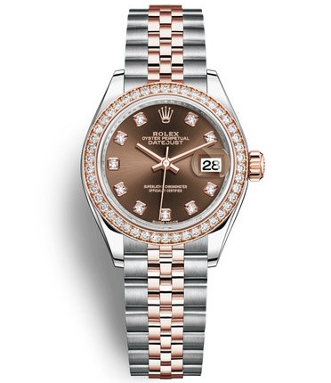 Rolex Lady-Datejust Replica Swiss Watches 279381RBR-0011 Chocolate Dial (High End)