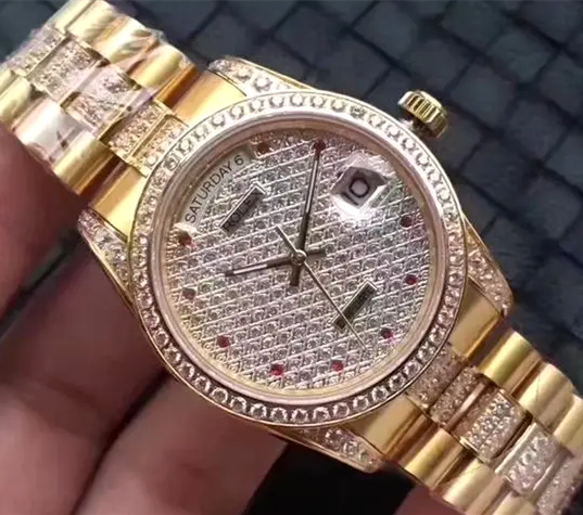 Rolex Day-Date II Swiss Clone Replica Watch Diamonds 40mm (Super Model) 