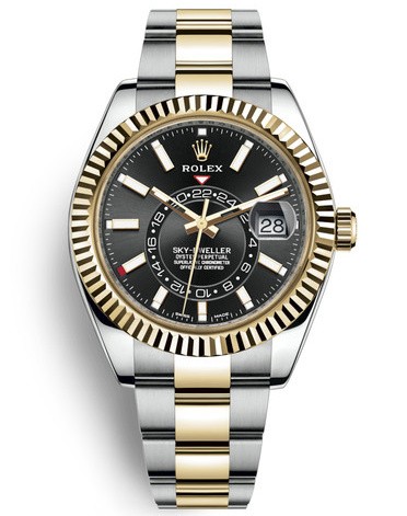 Rolex Sky-Dweller Replica Swiss Watch 326933-0002 Black Dial (High End)