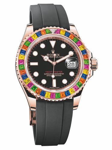 Replica Rolex Yacht-Master Swiss Automatic 116695SATS Rainbow Bezel 40mm (High End)