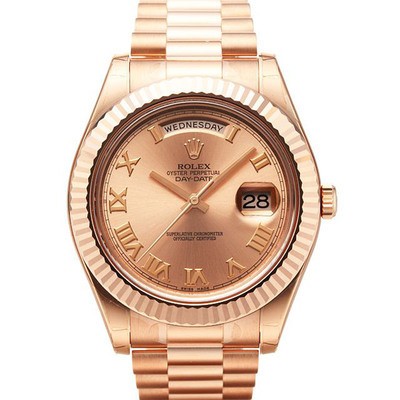 Replica Rolex Day-Date II Automatic Watch 218235 Rose Gold Dial 40mm