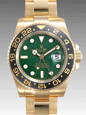 Rolex GMT-Master II 116718LN Gold Green dial Men Automatic Replica Watch