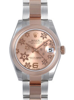 Swiss Rolex Datejust Ladies 178241 Pink dial with Flower bugling Automatic Replica Watch